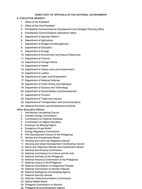 dict directory of officials